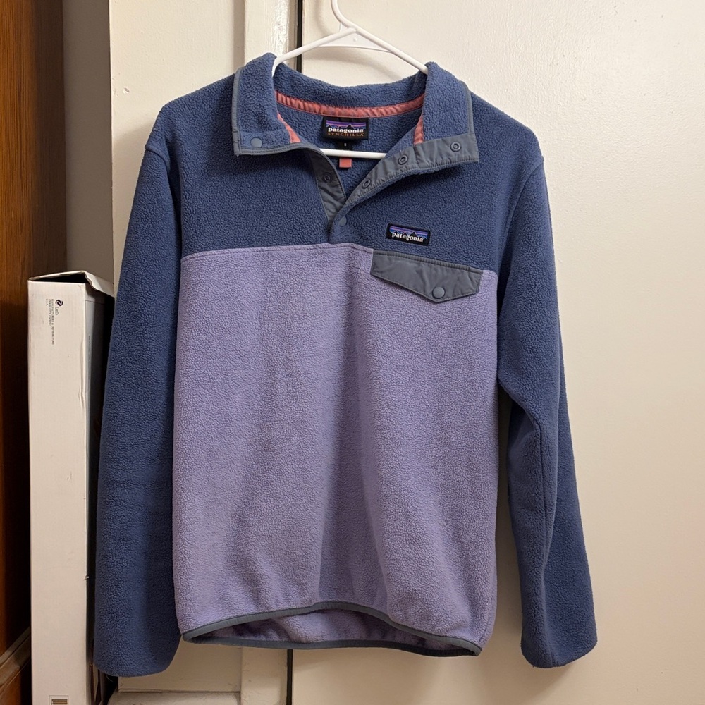 Patagonia Blue and Purple Fleece Pullover